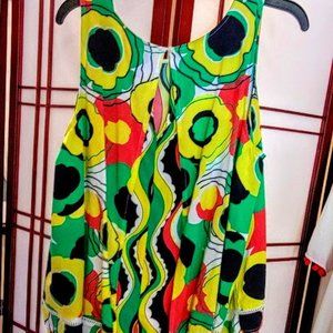 Crown & Ivy Layered Open Back Multicolor Sleeveless Rayon Tank Top  L